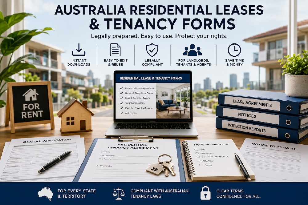 Australia residential tenancy forms packages